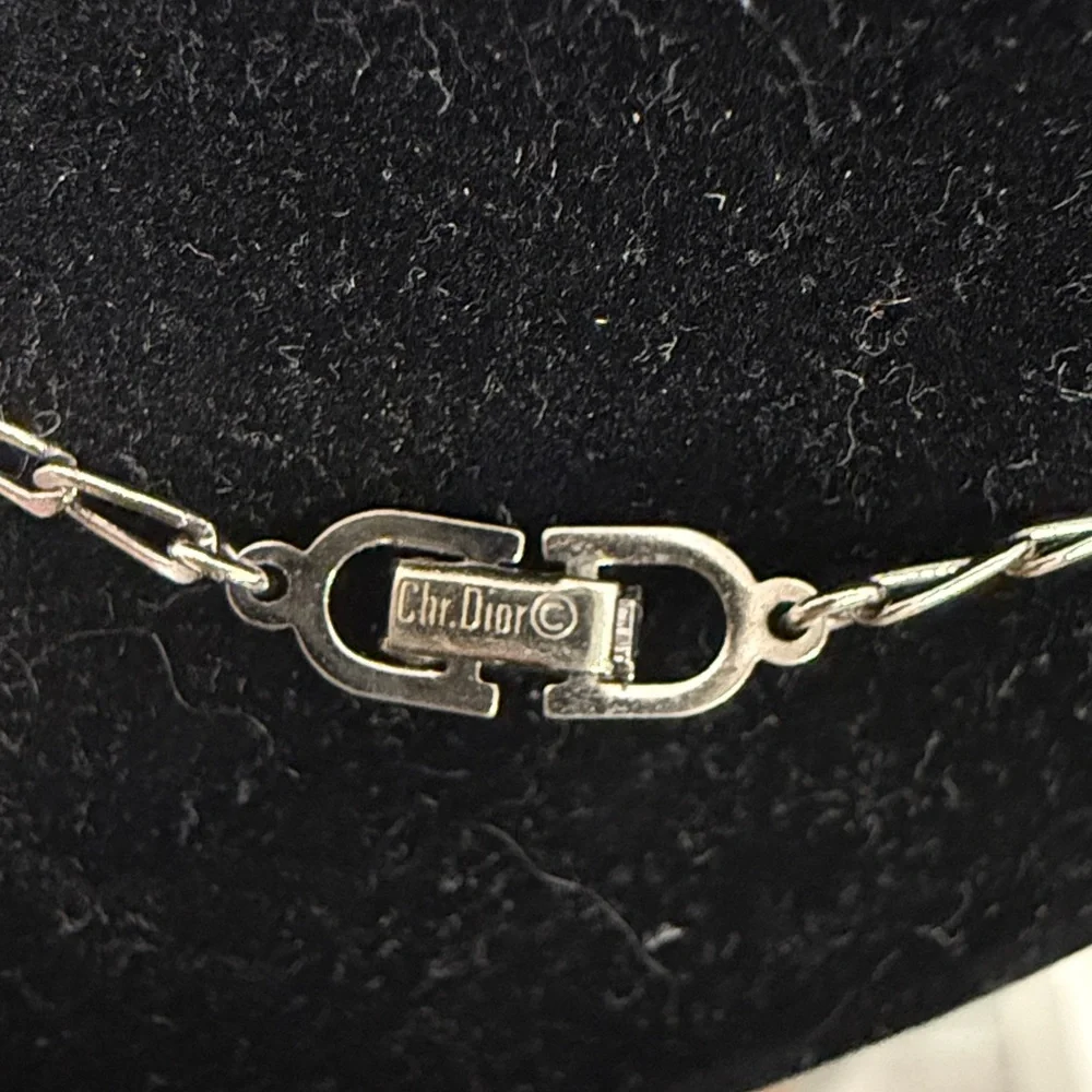 Christian Dior CD Logo Collier Vintage Silver Pendant Necklace - Picture 5 of 5